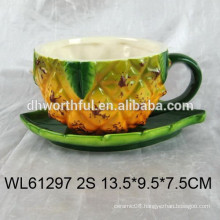 2016 pineapple ceramic cup & saucers